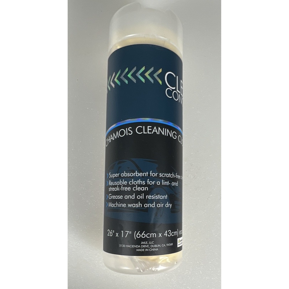 Clean Concepts Auto Chamois Cleaning Cloth Unisex 26x17 Yellow New Absorbent